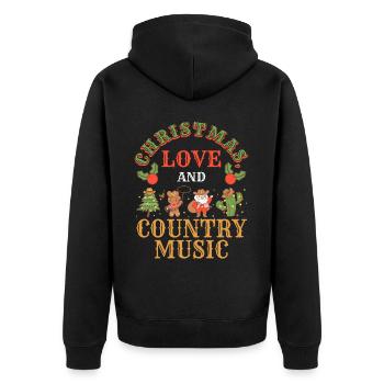 Christmas, Love Country Musik Weihnachten Konzerte - Unisex Premium Bio Zip Hoodie - Schwarz - Hinten - Nico (187cm)