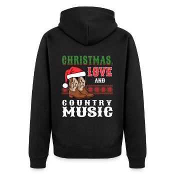 Christmas, Love Country Musik Weihnachten Konzerte - Unisex Premium Bio Zip Hoodie - Schwarz - Hinten - Nico (187cm)