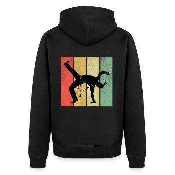 Capoeira Rétro - Veste à capuche bio Premium Unisexe - noir - Dos - Nico (187cm)