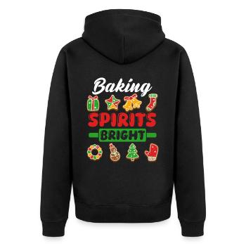 Christmas, Love and Baking, Sweet Holiday Joy - Unisex Premium Organic Zip Hoodie - black - Back - Nico (187cm)