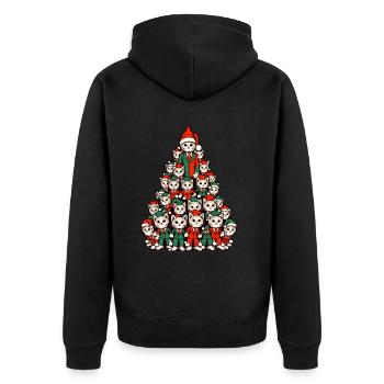 Noël arbre de Noël chats - Veste à capuche bio Premium Unisexe - noir - Dos - Nico (187cm)