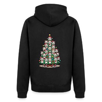 Sapin de Noël avec des chats - Veste à capuche bio Premium Unisexe - noir - Dos - Nico (187cm)