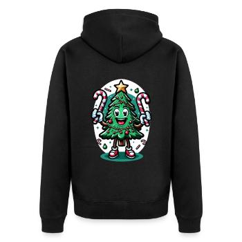 Joyeux Noël Sapin Rétro - Veste à capuche bio Premium Unisexe - noir - Dos - Nico (187cm)