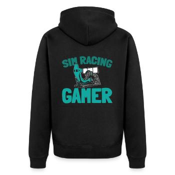 Sim Racing - Unisex Premium Organic Zip Hoodie - black - Back - Nico (187cm)
