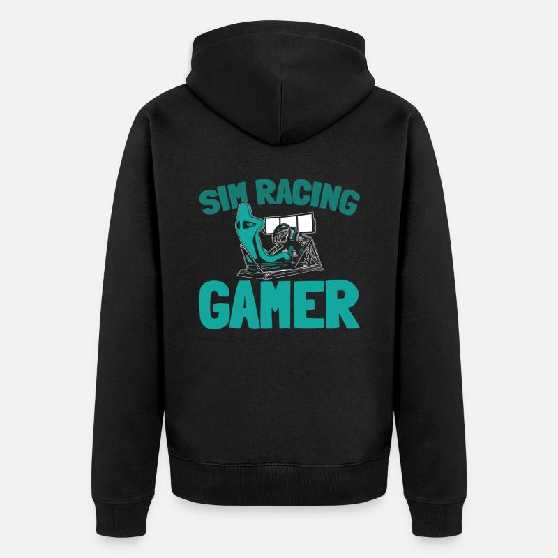 Sim Racing - Unisex Premium Bio Zip Hoodie - Schwarz