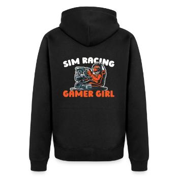 Sim Racing - Unisex Premium Organic Zip Hoodie - black - Back - Nico (187cm)