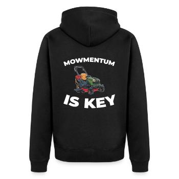 Rasenmäher Mähen - Unisex Premium Bio Zip Hoodie - Schwarz - Hinten - Nico (187cm)