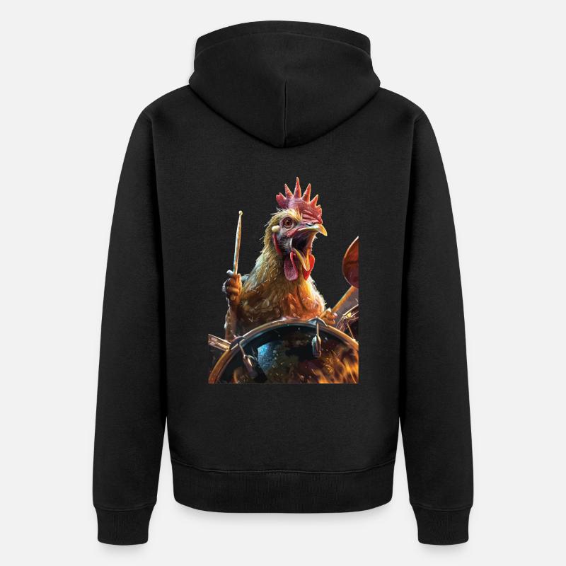 Tambours à claquettes - Veste à capuche bio Premium Unisexe - noir