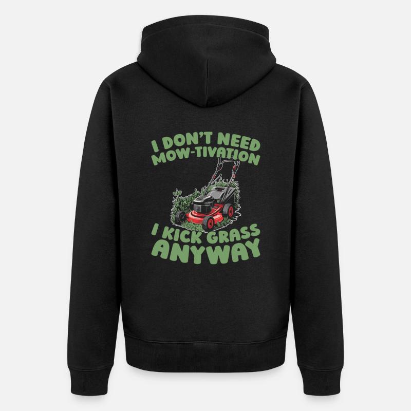 Rasenmäher Mähen - Unisex Premium Bio Zip Hoodie - Schwarz