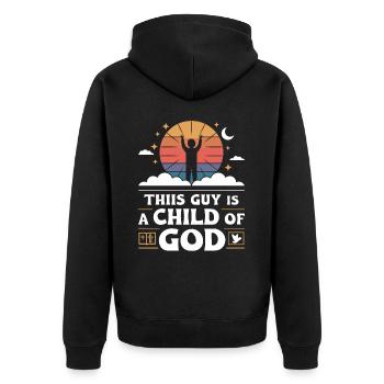 Christ Réformé Chrétien Dieu Théologie - Veste à capuche bio Premium Unisexe - noir - Dos - Nico (187cm)