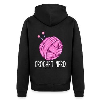 crochet tricot fil amoureux grand-mère maman crochet ne - Veste à capuche bio Premium Unisexe - noir - Dos - Nico (187cm)