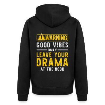 Sarkasmus Sarkastisch - Unisex Premium Bio Zip Hoodie - Schwarz - Hinten - Nico (187cm)