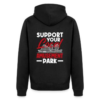 Montagnes russes Soutenez votre parc d’attractions local - Veste à capuche bio Premium Unisexe - noir - Dos - Nico (187cm)