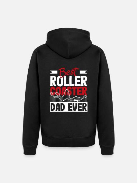 Roller coaster best dad ever - Unisex Premium Organic Zip Hoodie - black