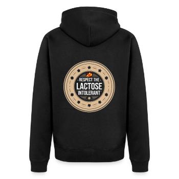 Lactose intolerance Lactose intolerant - Unisex Premium Organic Zip Hoodie - black - Back - Nico (187cm)