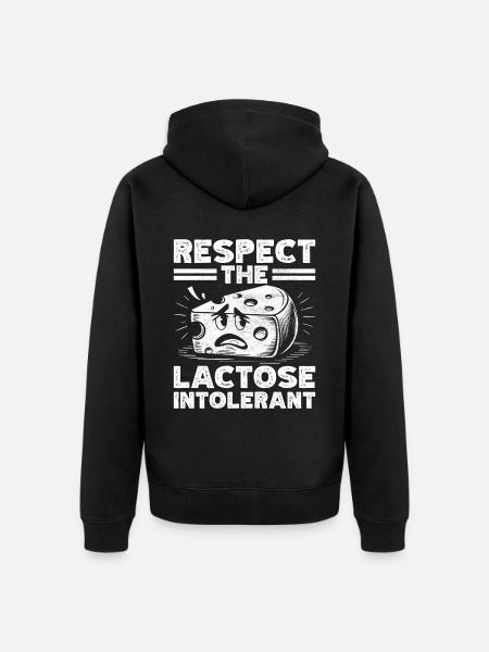 Lactose intolerance Lactose intolerant - Unisex Premium Organic Zip Hoodie - black