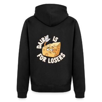 Lactose intolerance Lactose intolerant - Unisex Premium Organic Zip Hoodie - black - Back - Nico (187cm)
