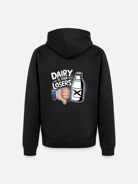 Lactose intolerance Lactose intolerant - Unisex Premium Organic Zip Hoodie - black