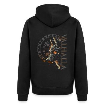 Valhalla Loup Dieux Nordiques Boussole Viking - Veste à capuche bio Premium Unisexe - noir - Dos - Nico (187cm)