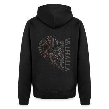 Valhalla Loup Dieux Nordiques Boussole Viking - Veste à capuche bio Premium Unisexe - noir - Dos - Nico (187cm)