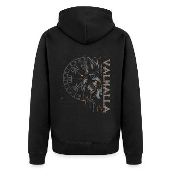 Valhalla Loup Dieux Nordiques Boussole Viking - Veste à capuche bio Premium Unisexe - noir - Dos - Nico (187cm)