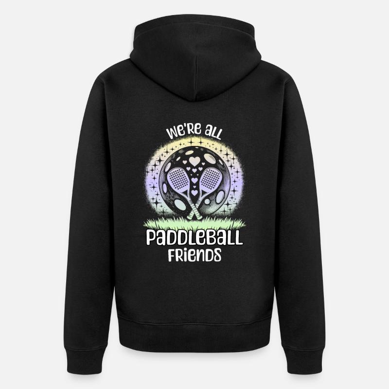 Paddleball Sprüche - Unisex Premium Bio Zip Hoodie - Schwarz