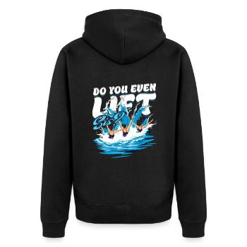 Natation synchronisée Soulevez-vous même votre sœur ? - Veste à capuche bio Premium Unisexe - noir - Dos - Nico (187cm)