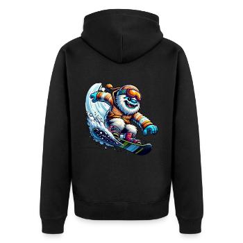 Happy Yeti Snowboard Adventure - Veste à capuche bio Premium Unisexe - noir - Dos - Nico (187cm)