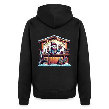 Bonhomme de neige confortable au stand de ski d’hiver - Veste à capuche bio Premium Unisexe - noir - Dos - Nico (187cm)