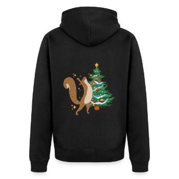 arbre de Noël arbre de Noël écureuil Noël - Veste à capuche bio Premium Unisexe - noir - Dos - Nico (187cm)