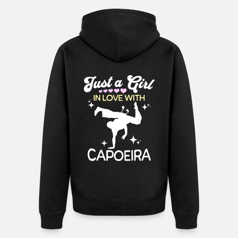 Capoeira Mädchen - Unisex Premium Bio Zip Hoodie - Schwarz