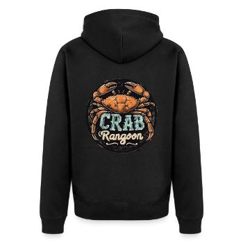 RF Chinese Food Crab Rangoon Meme Funny - Unisex Premium Organic Zip Hoodie - black - Back - Nico (187cm)