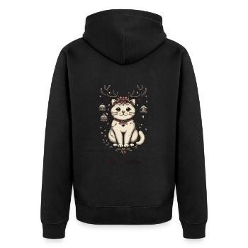 Joyeux Noël Amis Chats - Veste à capuche bio Premium Unisexe - noir - Dos - Nico (187cm)