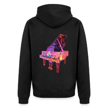 Piano - Veste à capuche bio Premium Unisexe - noir - Dos - Nico (187cm)