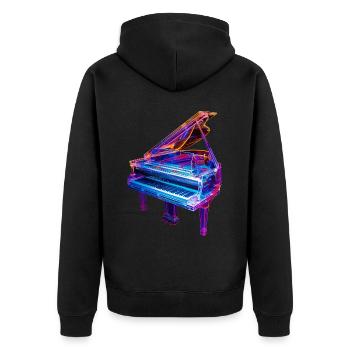 Piano - Veste à capuche bio Premium Unisexe - noir - Dos - Nico (187cm)
