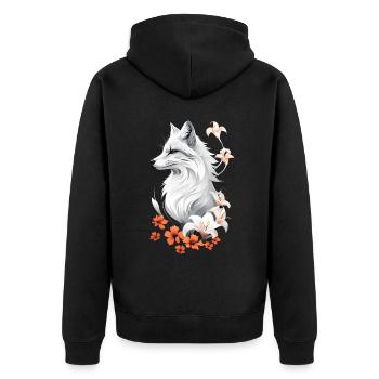 Renard amoureux des bois fleurs Art Renards Renard mignon - Veste à capuche bio Premium Unisexe - noir - Dos - Nico (187cm)