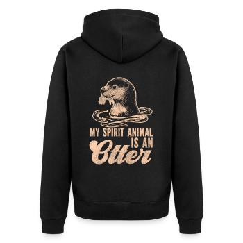 Otter My Spirit Animal Is An Otter - Unisex Premium Organic Zip Hoodie - black - Back - Nico (187cm)
