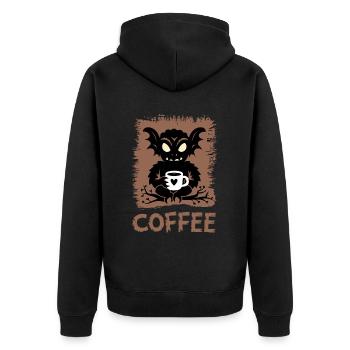 Niedliche Voodoo-Puppe Kaffee-Liebhaber - Unisex Premium Bio Zip Hoodie - Schwarz - Hinten - Nico (187cm)