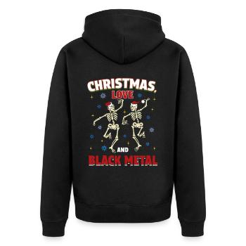 Noël, l’amour et le black metal ! Fans de métal ! - Veste à capuche bio Premium Unisexe - noir - Dos - Nico (187cm)