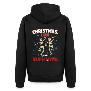 Noël, amour et death metal ! Fans de métal ! - Veste à capuche bio Premium Unisexe - noir - Dos - Nico (187cm)