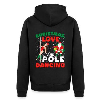 Danseuse de pole, Pole dance, Noël, Amour - Veste à capuche bio Premium Unisexe - noir - Dos - Nico (187cm)