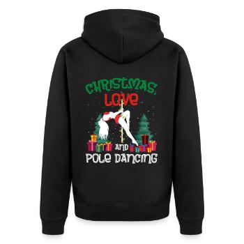 Danseuse de pole, Pole dance, Noël, Amour - Veste à capuche bio Premium Unisexe - noir - Dos - Nico (187cm)