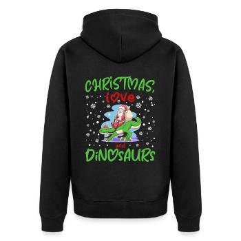 Dino Garçon Garçon Enfants Noël Amour Dinosaure - Veste à capuche bio Premium Unisexe - noir - Dos - Nico (187cm)