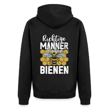 Apiculteurs Abeilles Miel Nature Abeille Murmures Apiculture - Veste à capuche bio Premium Unisexe - noir - Dos - Nico (187cm)