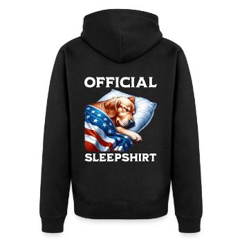 Retriever US Sleep Shirt - Unisex Premium Organic Zip Hoodie - black - Back - Nico (187cm)