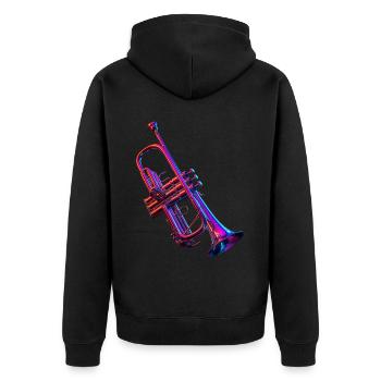 Trompette - Veste à capuche bio Premium Unisexe - noir - Dos - Nico (187cm)