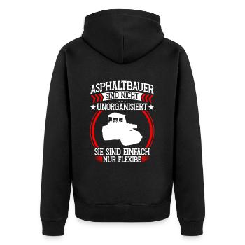 Le constructeur d’asphalte n’est pas désorganisé Construction de routes - Veste à capuche bio Premium Unisexe - noir - Dos - Nico (187cm)