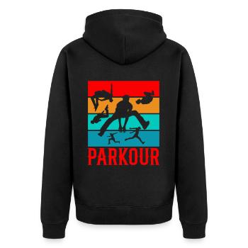 Backflip Salto Acrobatics Parkour Gymnastics Gift - Unisex Premium Organic Zip Hoodie - black - Back - Nico (187cm)