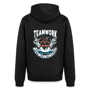 Synchronized Swimming Synchro Swimmers - Unisex Premium Organic Zip Hoodie - black - Back - Nico (187cm)