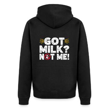 Lactose intolerance Lactose intolerant - Unisex Premium Organic Zip Hoodie - black - Back - Nico (187cm)